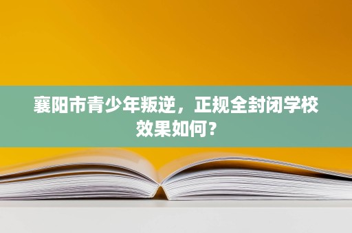 襄阳市青少年叛逆，正规全封闭学校效果如何？