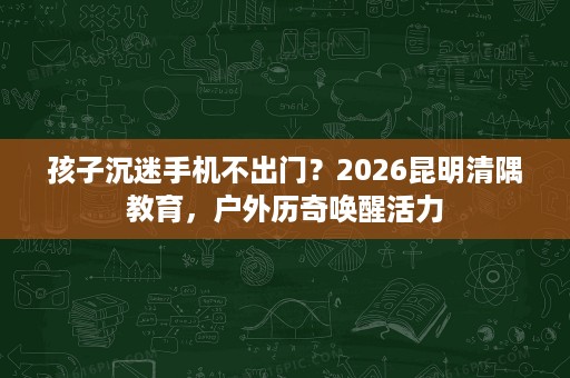 孩子沉迷手机不出门?2026昆明清隅教育,户外历奇唤醒活力 孩子沉迷手机不出门?2026昆明清隅教育,户外历奇唤醒活力
