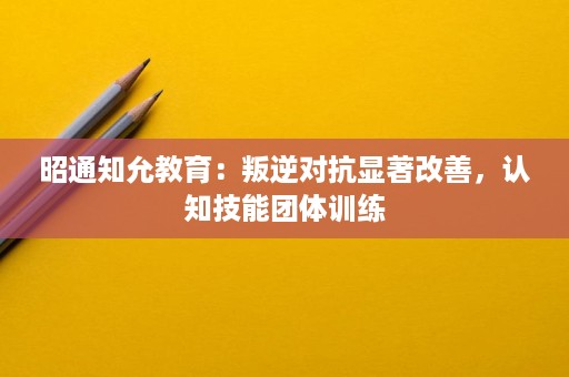 昭通知允教育:叛逆对抗显著改善,认知技能团体训练 昭通知允教育:叛逆对抗显著改善,认知技能团体训练