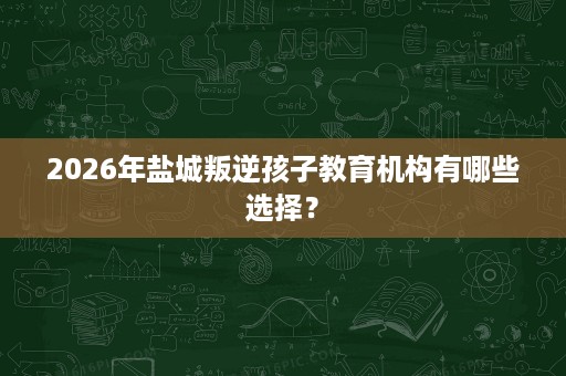 2026年盐城叛逆孩子教育机构有哪些选择？
