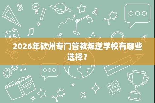 2026年钦州专门管教叛逆学校有哪些选择？