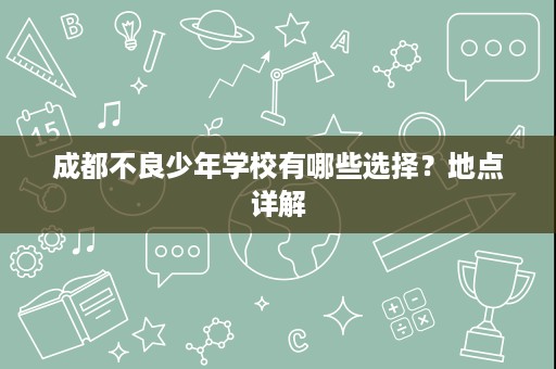 成都不良少年学校有哪些选择？地点详解