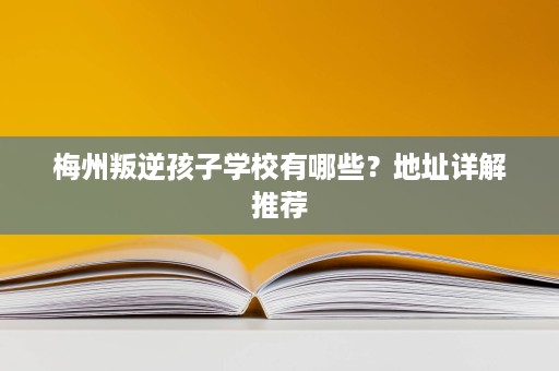梅州叛逆孩子学校有哪些?地址详解推荐 梅州叛逆孩子学校有哪些?地址详解推荐