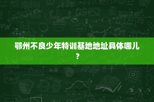鄂州不良少年特训基地地址具体哪儿? 鄂州不良少年特训基地地址具体哪儿?