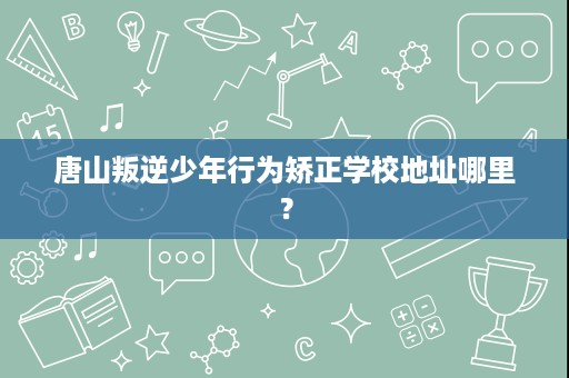 唐山叛逆少年行为矫正学校地址哪里? 唐山叛逆少年行为矫正学校地址哪里?
