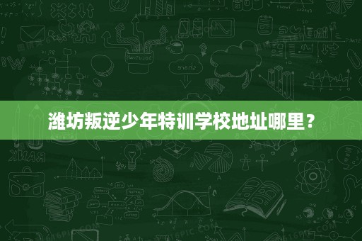 潍坊叛逆少年特训学校地址哪里? 潍坊叛逆少年特训学校地址哪里?