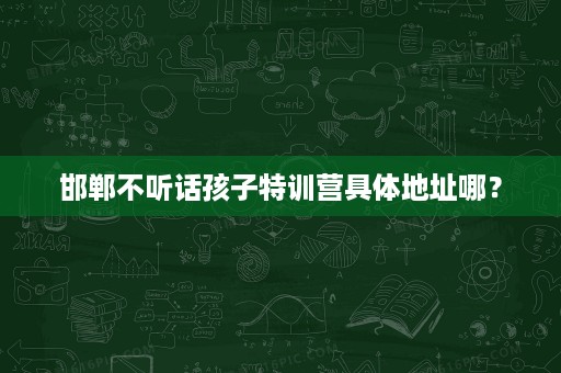 邯郸不听话孩子特训营具体地址哪? 邯郸不听话孩子特训营具体地址哪?