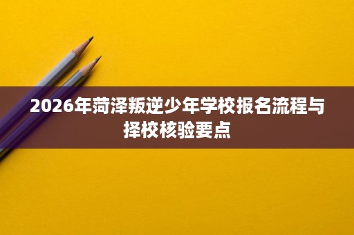 2026年菏泽叛逆少年学校报名流程与择校核验要点 2026年菏泽叛逆少年学校报名流程与择校核验要点