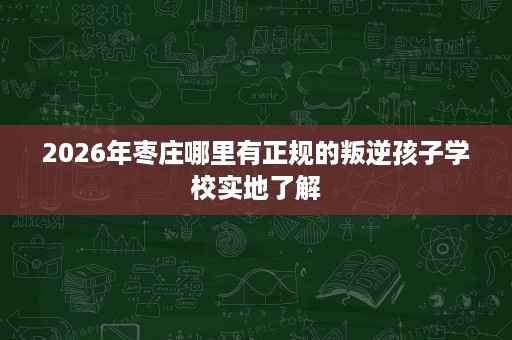 2026年枣庄哪里有正规的叛逆孩子学校实地了解 2026年枣庄哪里有正规的叛逆孩子学校实地了解