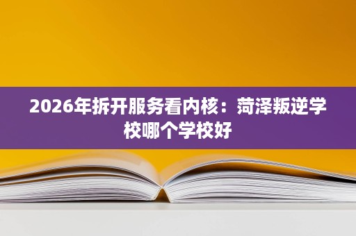 2026年拆开服务看内核:菏泽叛逆学校哪个学校好 2026年拆开服务看内核:菏泽叛逆学校哪个学校好