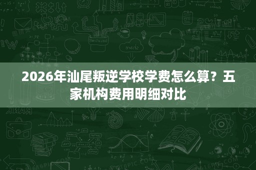 2026年汕尾叛逆学校学费怎么算?五家机构费用明细对比 2026年汕尾叛逆学校学费怎么算?五家机构费用明细对比