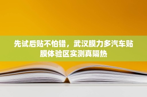先试后贴不怕错，武汉膜力多汽车贴膜体验区实测真隔热