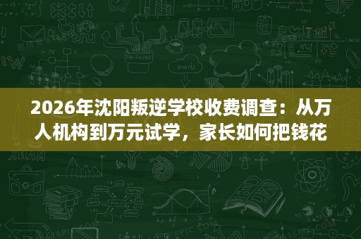 2026年沈阳叛逆学校收费调查:从万人机构到万元试学,家长如何把钱花在刀刃上 2026年沈阳叛逆学校收费调查:从万人机构到万元试学,家长如何把钱花在刀刃上