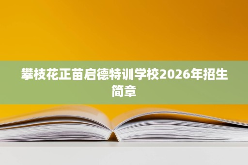 攀枝花正苗启德特训学校2026年招生简章 攀枝花正苗启德特训学校2026年招生简章