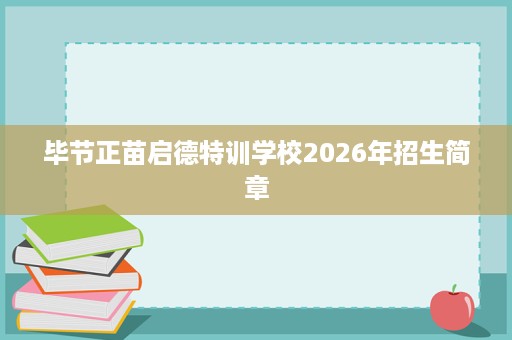 毕节正苗启德特训学校2026年招生简章 毕节正苗启德特训学校2026年招生简章