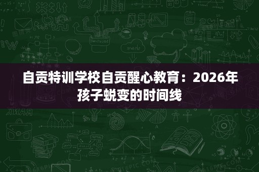 自贡特训学校自贡醒心教育：2026年孩子蜕变的时间线