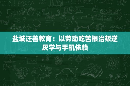 盐城迁善教育:以劳动吃苦根治叛逆厌学与手机依赖 盐城迁善教育:以劳动吃苦根治叛逆厌学与手机依赖