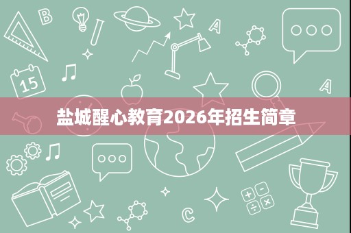 盐城醒心教育2026年招生简章