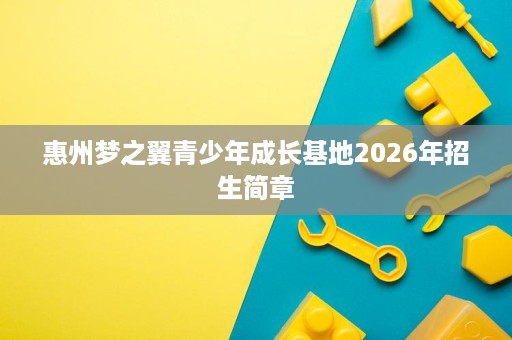 惠州梦之翼青少年成长基地2026年招生简章 惠州梦之翼青少年成长基地2026年招生简章