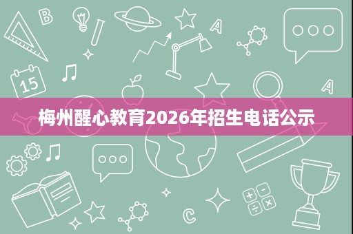 梅州醒心教育2026年招生电话公示