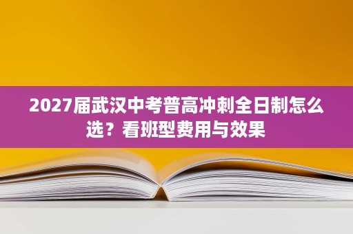 2027届武汉中考普高冲刺全日制怎么选？看班型费用与效果