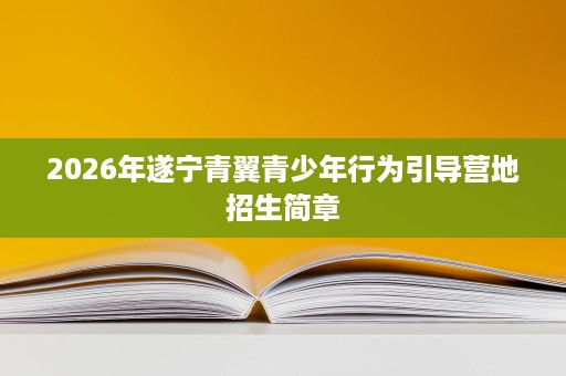 2026年遂宁青翼青少年行为引导营地招生简章