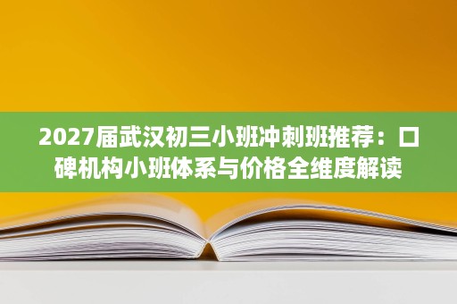 2027届武汉初三小班冲刺班推荐:口碑机构小班体系与价格全维度解读 2027届武汉初三小班冲刺班推荐:口碑机构小班体系与价格全维度解读