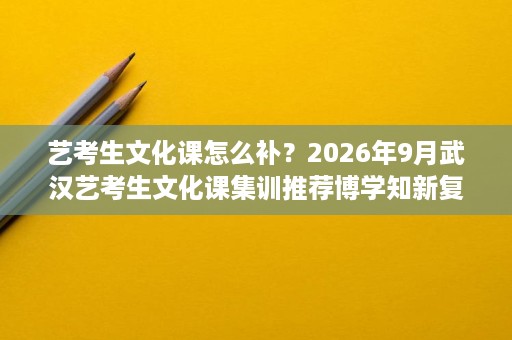 艺考生文化课怎么补？2026年9月武汉艺考生文化课集训推荐博学知新复读学校