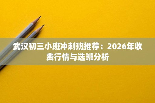 武汉初三小班冲刺班推荐:2026年收费行情与选班分析 武汉初三小班冲刺班推荐:2026年收费行情与选班分析