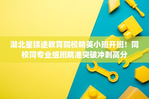 湖北星锦途教育院校精英小班开班！同校同专业组班精准突破冲刺高分