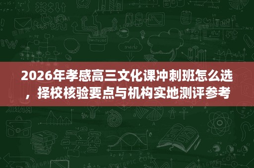 2026年孝感高三文化课冲刺班怎么选,择校核验要点与机构实地测评参考 2026年孝感高三文化课冲刺班怎么选,择校核验要点与机构实地测评参考