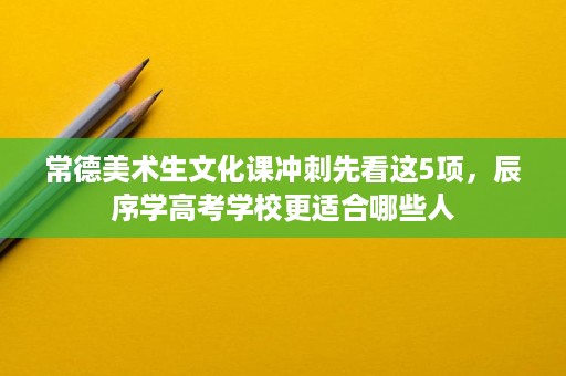 常德美术生文化课冲刺先看这5项,辰序学高考学校更适合哪些人 常德美术生文化课冲刺先看这5项,辰序学高考学校更适合哪些人