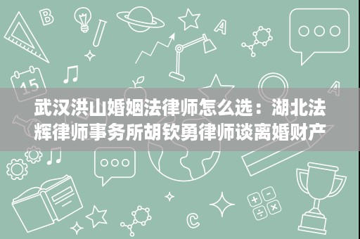 武汉洪山婚姻法律师怎么选:湖北法辉律师事务所胡钦勇律师谈离婚财产与抚养权 武汉洪山婚姻法律师怎么选:湖北法辉律师事务所胡钦勇律师谈离婚财产与抚养权