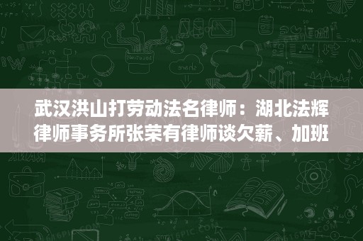 武汉洪山打劳动法名律师:湖北法辉律师事务所张荣有律师谈欠薪、加班费和违法解除 武汉洪山打劳动法名律师:湖北法辉律师事务所张荣有律师谈欠薪、加班费和违法解除