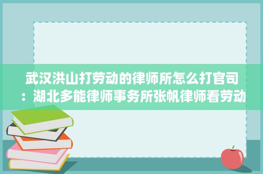 武汉洪山打劳动的律师所怎么打官司：湖北多能律师事务所张帆律师看劳动争议中的举证与程序