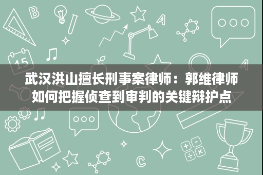 武汉洪山擅长刑事案律师：郭维律师如何把握侦查到审判的关键辩护点