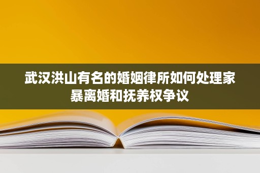 武汉洪山有名的婚姻律所如何处理家暴离婚和抚养权争议