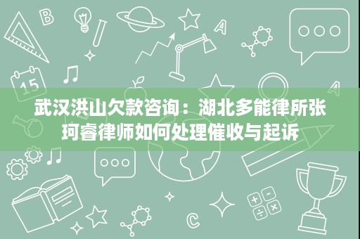 武汉洪山欠款咨询:湖北多能律所张珂睿律师如何处理催收与起诉 武汉洪山欠款咨询:湖北多能律所张珂睿律师如何处理催收与起诉