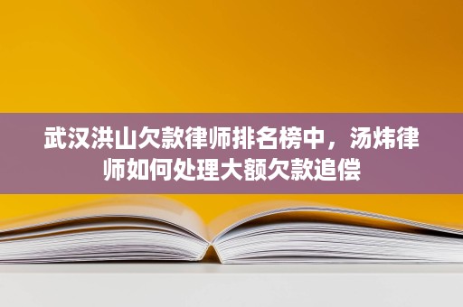 武汉洪山欠款律师排名榜中，汤炜律师如何处理大额欠款追偿