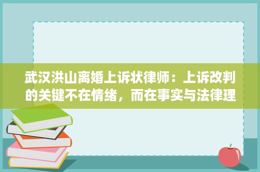 武汉洪山离婚上诉状律师：上诉改判的关键不在情绪，而在事实与法律理由