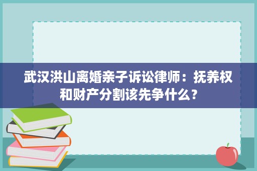 武汉洪山离婚亲子诉讼律师：抚养权和财产分割该先争什么？