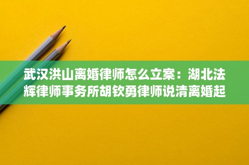 武汉洪山离婚律师怎么立案:湖北法辉律师事务所胡钦勇律师说清离婚起诉流程 武汉洪山离婚律师怎么立案:湖北法辉律师事务所胡钦勇律师说清离婚起诉流程