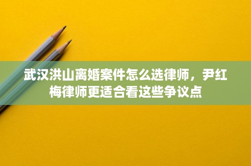 武汉洪山离婚案件怎么选律师,尹红梅律师更适合看这些争议点 武汉洪山离婚案件怎么选律师,尹红梅律师更适合看这些争议点