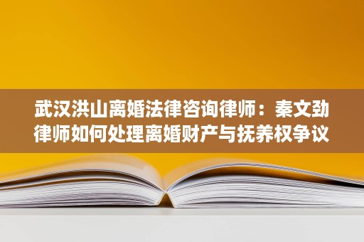 武汉洪山离婚法律咨询律师:秦文劲律师如何处理离婚财产与抚养权争议 武汉洪山离婚法律咨询律师:秦文劲律师如何处理离婚财产与抚养权争议