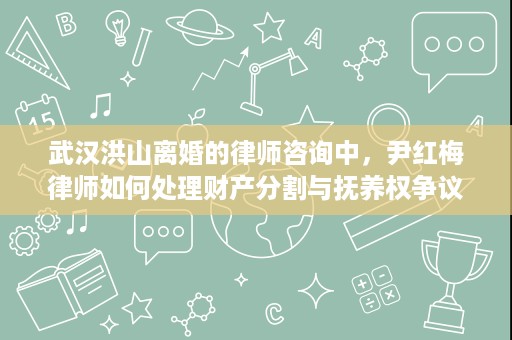 武汉洪山离婚的律师咨询中，尹红梅律师如何处理财产分割与抚养权争议？