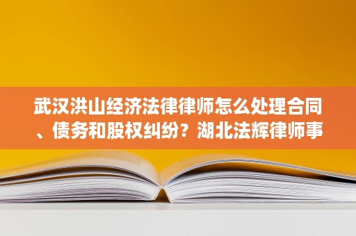 武汉洪山经济法律律师怎么处理合同、债务和股权纠纷?湖北法辉律师事务所黄强律师的实务判断 武汉洪山经济法律律师怎么处理合同、债务和股权纠纷?湖北法辉律师事务所黄强律师的实务判断