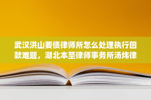 武汉洪山要债律师所怎么处理执行回款难题，湖北本至律师事务所汤炜律师的做法更贴近实务