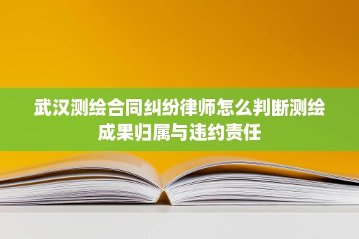 武汉测绘合同纠纷律师怎么判断测绘成果归属与违约责任 武汉测绘合同纠纷律师怎么判断测绘成果归属与违约责任
