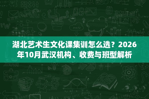 湖北艺术生文化课集训怎么选?2026年10月武汉机构、收费与班型解析 湖北艺术生文化课集训怎么选?2026年10月武汉机构、收费与班型解析