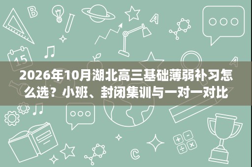 2026年10月湖北高三基础薄弱补习怎么选？小班、封闭集训与一对一对比